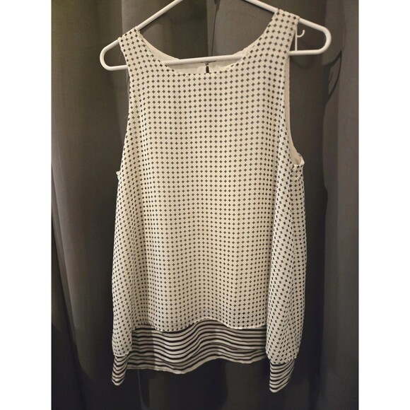Max Studio Top Womens White Tank Blouse Shirt, Medium - Picture 3 of 8